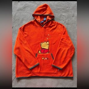 Winnie The Pooh Disney fleece sweatshirt hoodie orange Size XLarge‎